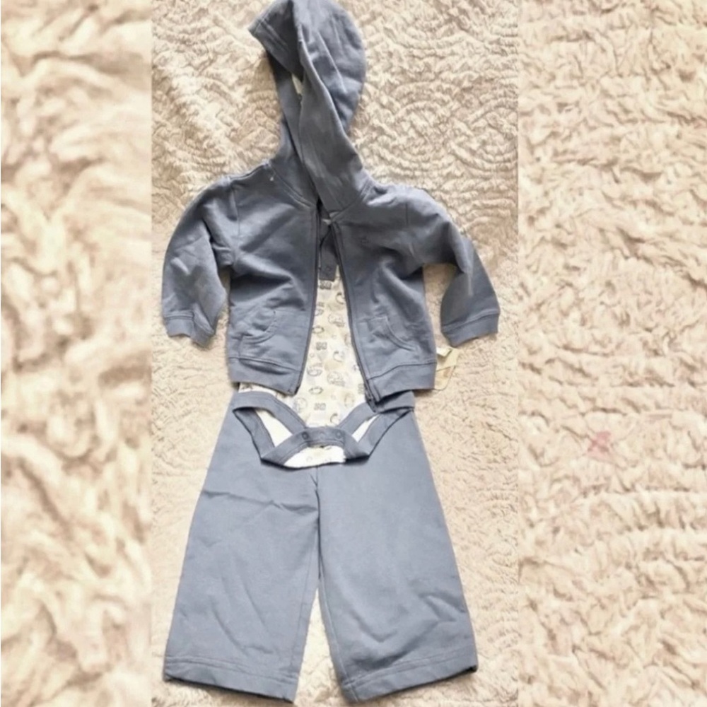 New Baby Boy Size 6-9 months 3-piece Football Hoodie Sweat Set